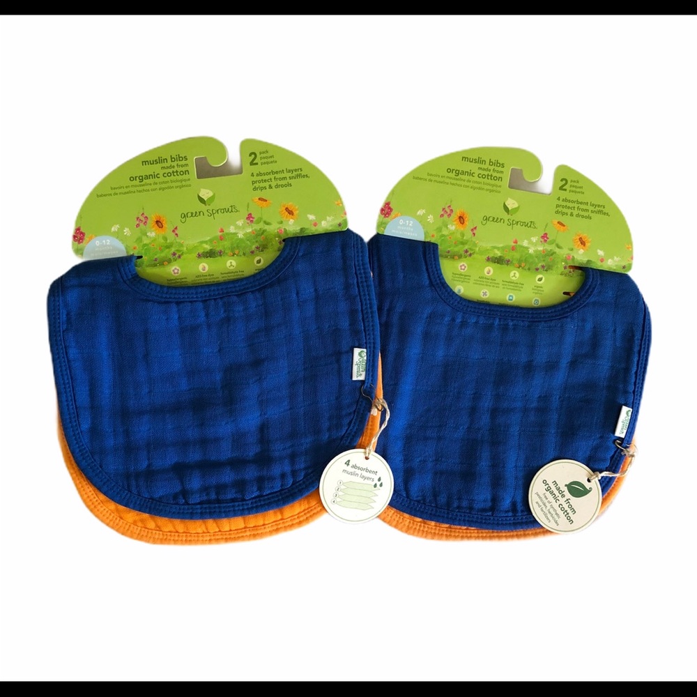 Organic Cotton Muslin Bibs